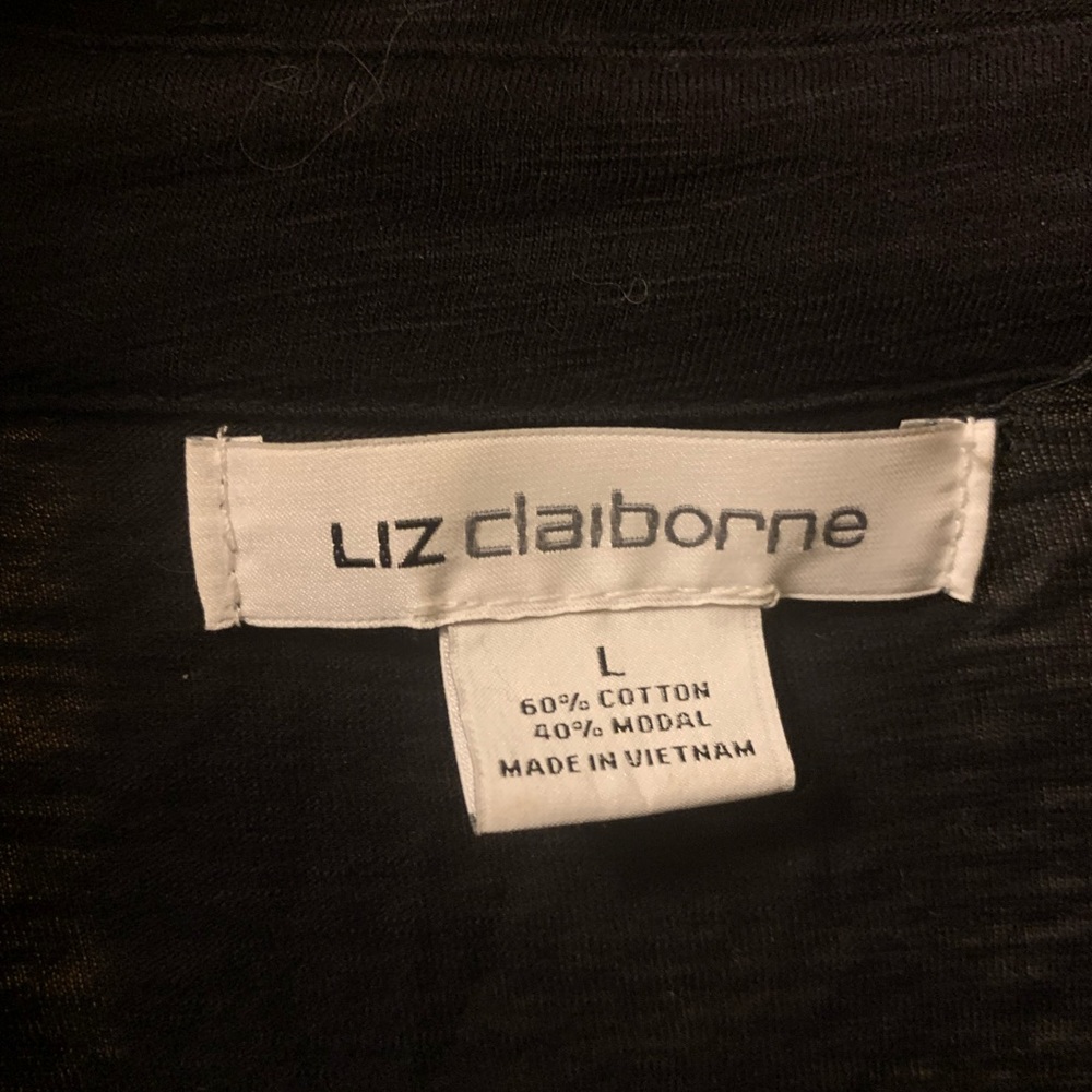 Women’s large black button down Liz Claiborne shirt - Picture 2 of 3